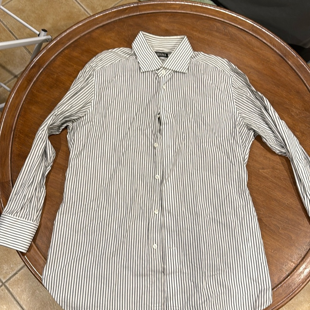 Zegna spread collar dress shirt